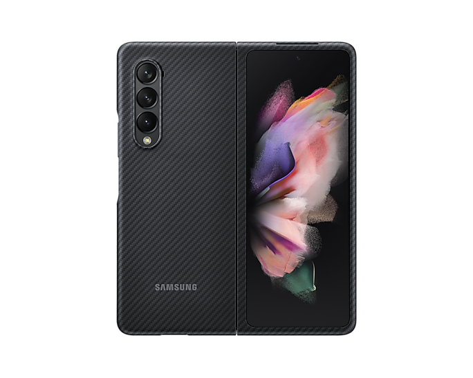 Samsung Galaxy Z Fold3 5G Aramid Mobile Phone Cover Black (Renewed)
