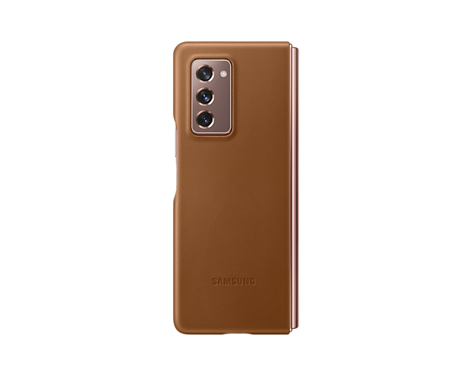 Samsung Galaxy Z Fold2 5G Leather Mobile Phone Cover Brown (Renewed)