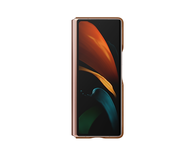 Samsung Galaxy Z Fold2 5G Leather Mobile Phone Cover Brown (Renewed)