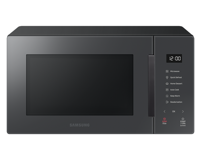 Samsung 23L Solo Microwave Oven Glass Front 800W Charcoal MS23T5018AC/EU (New)
