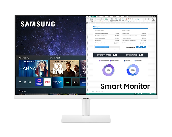 Samsung 27'' Smart Monitor M50A Full HD White Speakers & Remote LS27AM501NUXXU (New / Open Box)