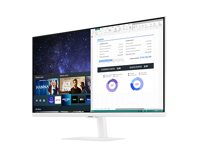 Samsung 27'' Smart Monitor M50A Full HD White Speakers & Remote LS27AM501NUXXU (New / Open Box)