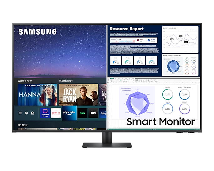 Samsung 43'' Smart Monitor M70A UHD USB-C With Speakers & Remote LS43AM700UUXXU (New / Open Box)