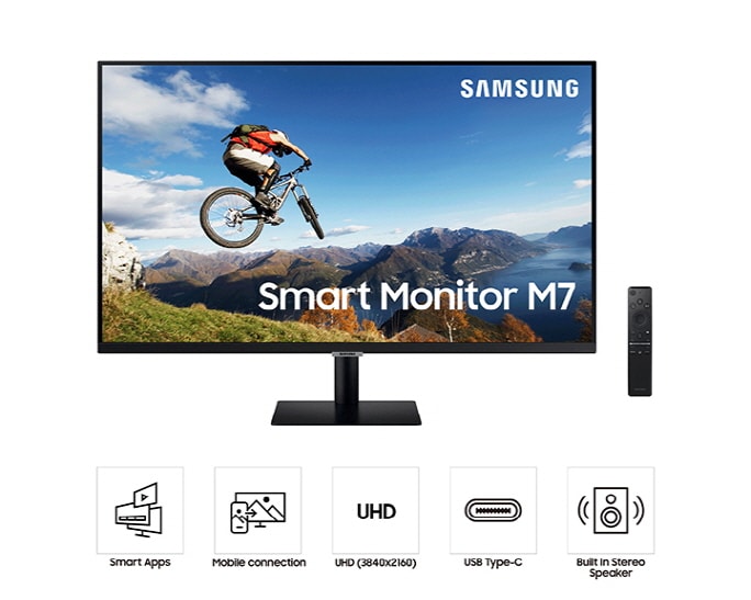 Samsung 32'' LS32AM700URXXU M70A UHD USB-C Smart Monitor With Speakers & Remote (New / Open Box)