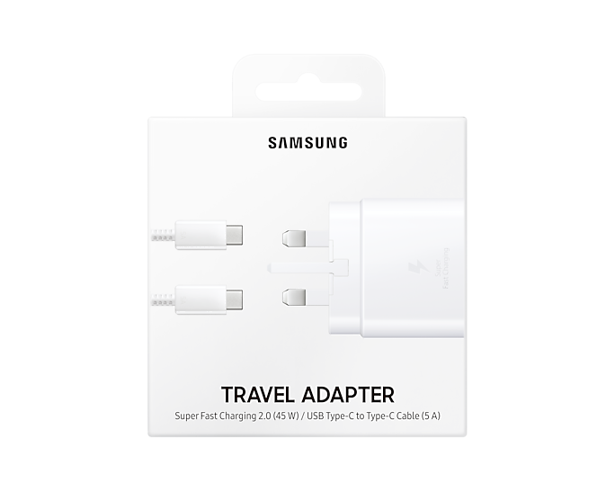 Samsung 45W Travel Adapter (Super Fast Charging 2.0 with USB Type-C Cable) (Renewed)